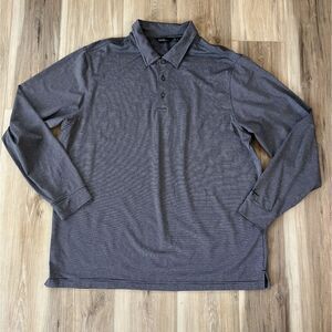 BNWOT Mens Long Sleeve Dress Shirt Quarter Button Shirt Top by Walter Hagen XL